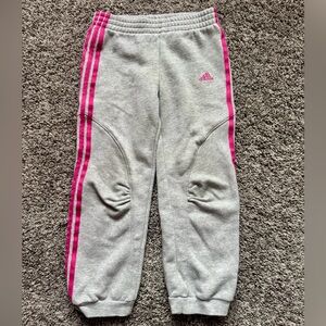 Adidas Kids Joggers in Gray with Pink Stripes Minnie Mouse. Size 4T